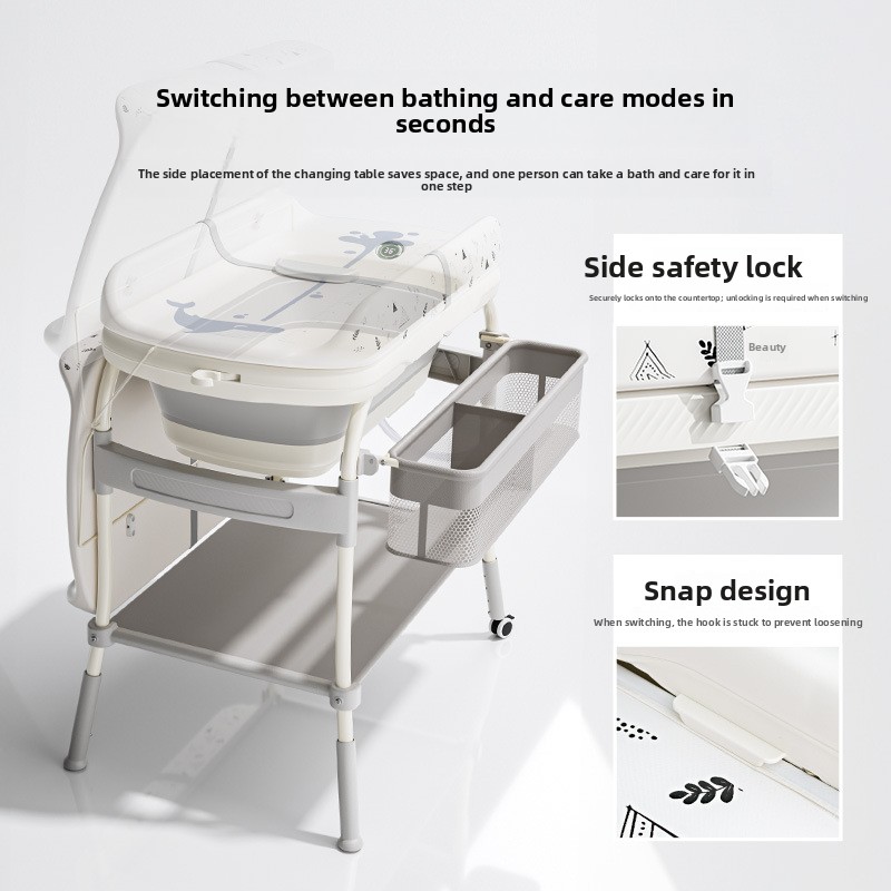Baby Bath Tub Foldable - Babyfond 3-in-1 Diaper Table Baby Care