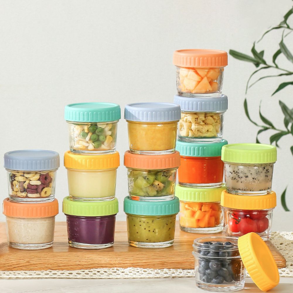 Baby Food Storage Jar - 6pcs Glass Baby Food Jar Reusable