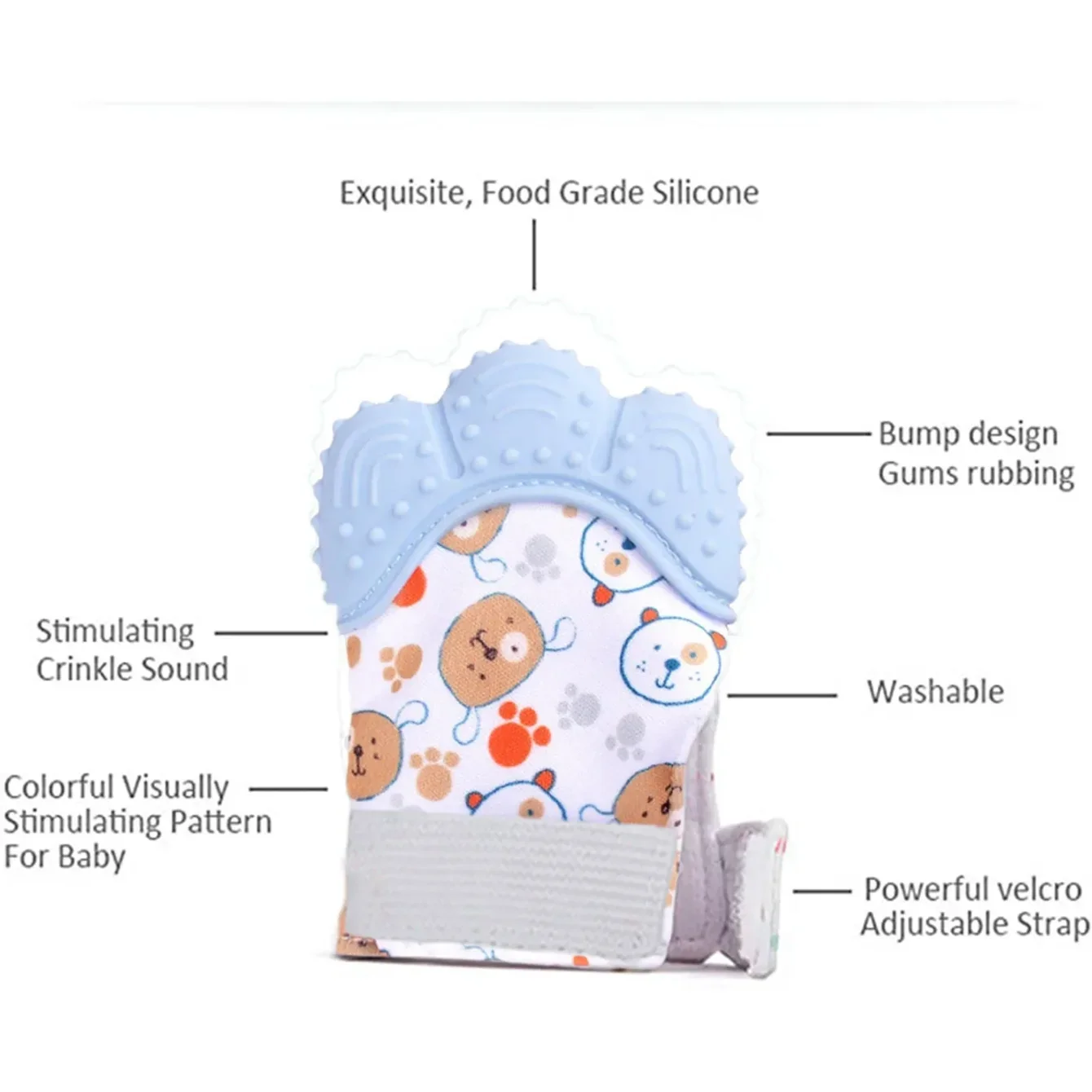 Newborn Teething Silicone Mitt - огляд і ціна Teething Mitten Baby