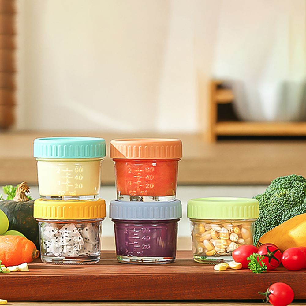 6pcs Glass Baby Food Jar Reusa - огляд і ціна Baby Food Storage Jar